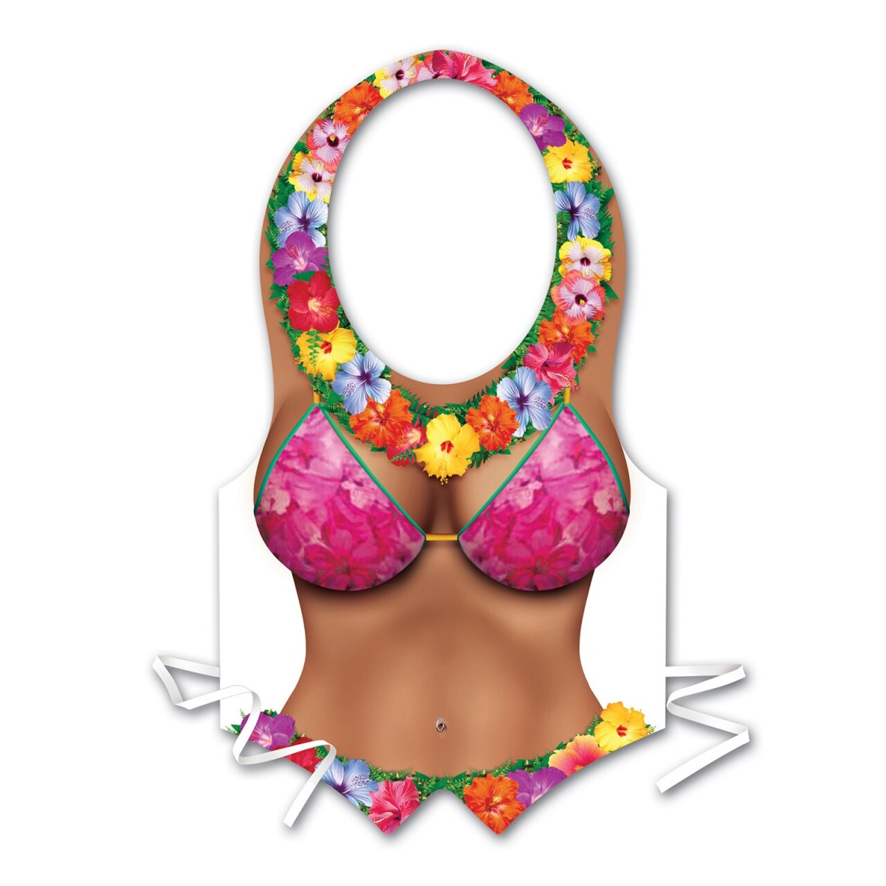 Party Central Club Pack of 24 Brown and Pink Beach Babe with Lei Vest Women Adult Halloween Costume Accessories - One Size